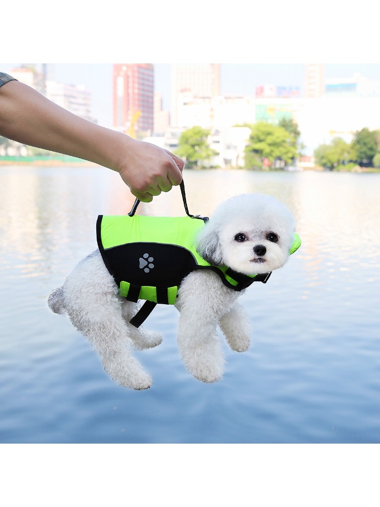 Dog Life Jacket - Dog life jacket with leash handle,
