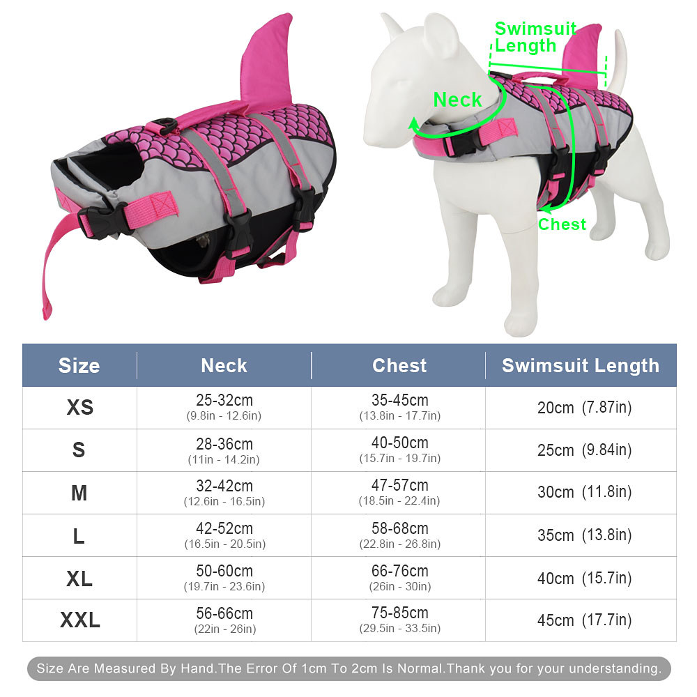 Scales Shark Swim Dog Clothes  - Dog Life Jacket 리뷰 및 가격